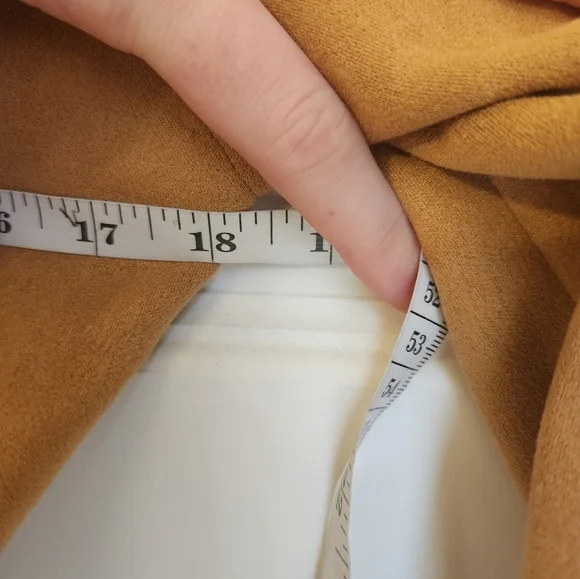 Cactus + Pearl Suede Mustard Brown Midi Coat W/ Belt Size S #R446 - Picture 4 of 5